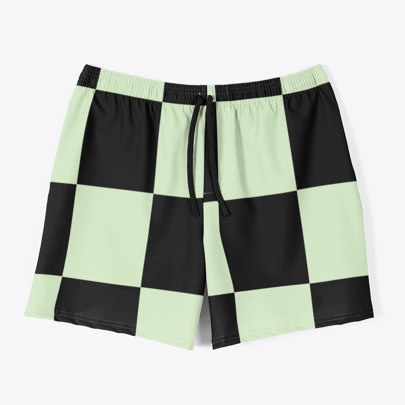 Retro Style Mint & Black Checkerboard 