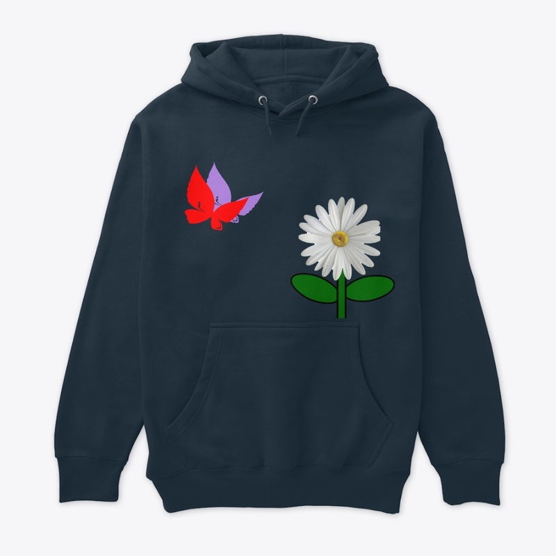White Flower With 2 Butterfly(Ill)