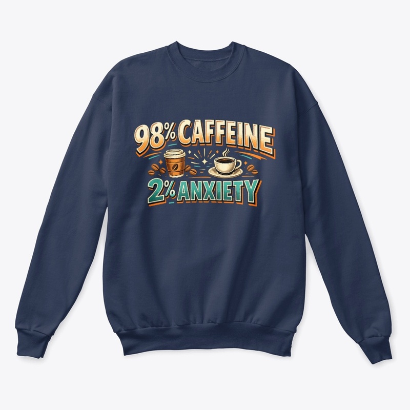 Funny “98% Caffeine – 2% Anxiety” Shirt 