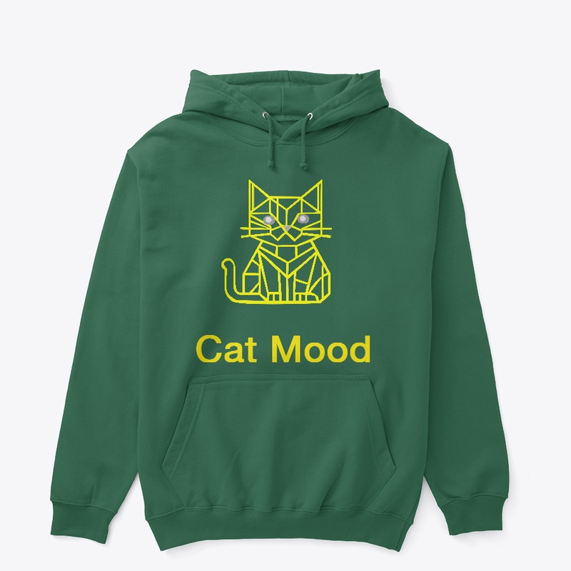 Cat Mood Geometric Neon Line Art T-Shirt