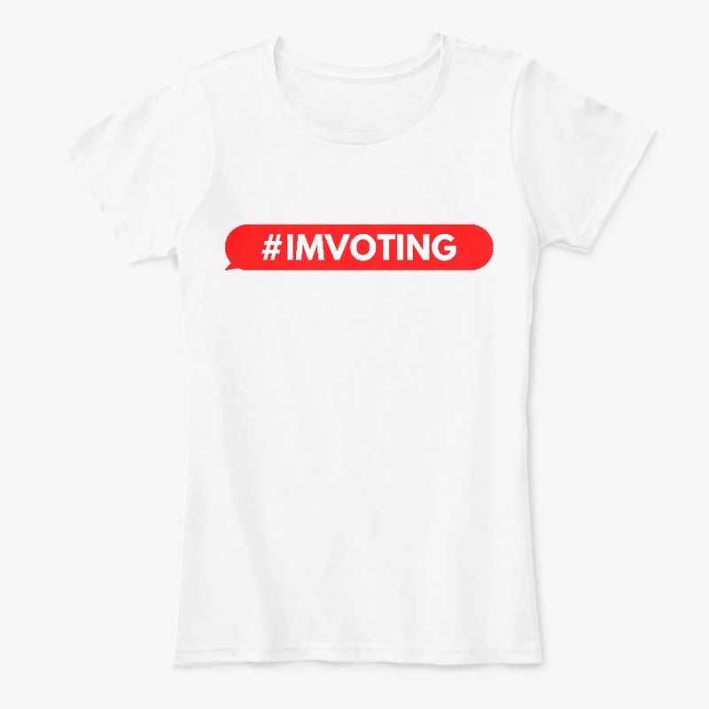 #IMVOTING, red bubble, white text