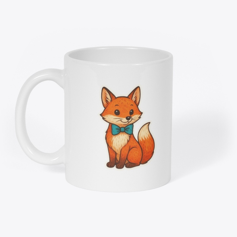 Whimsical Fox with Bow Woodland Charm