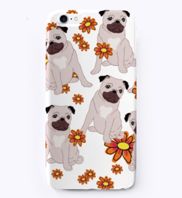 'Pugs in the Flowers'