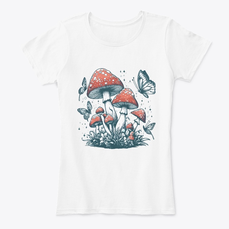 Dancing Butterfly and Mushrooms T-Shirt
