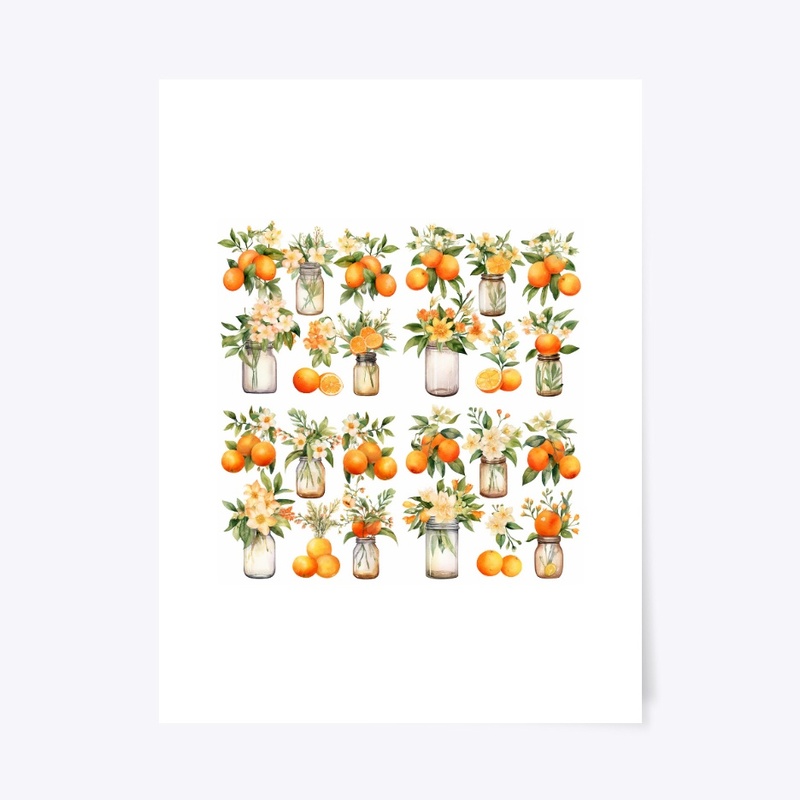 Watercolor Oranges Clipart