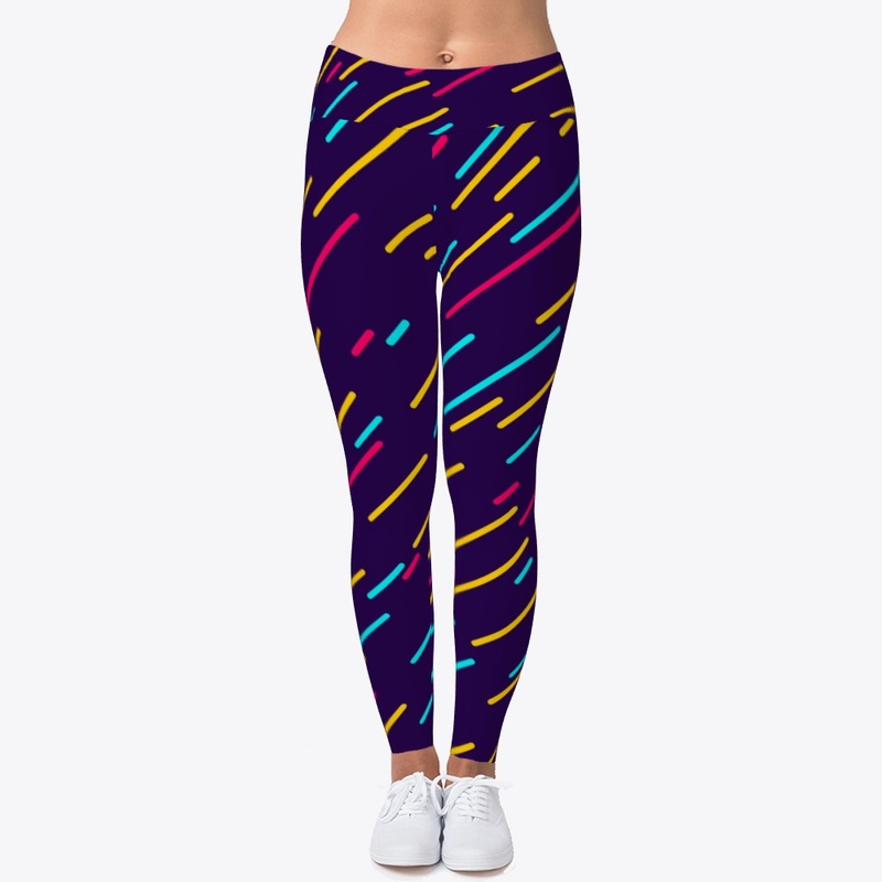 Angled Colored Lines | Leggings