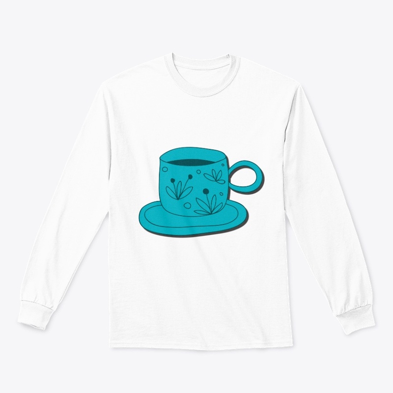 Whimsical Teal Coffee Cup