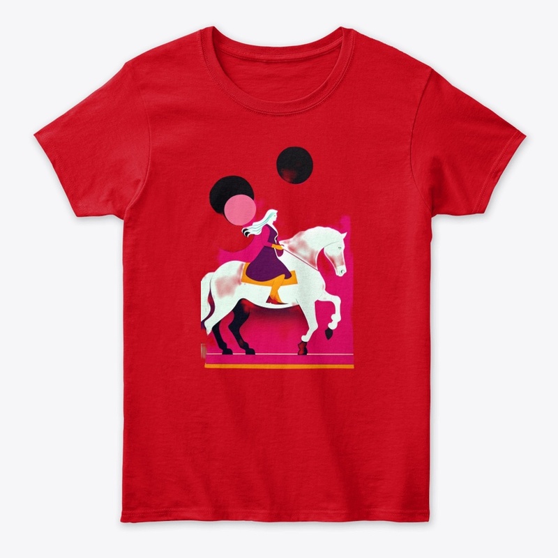woman riding a horse design