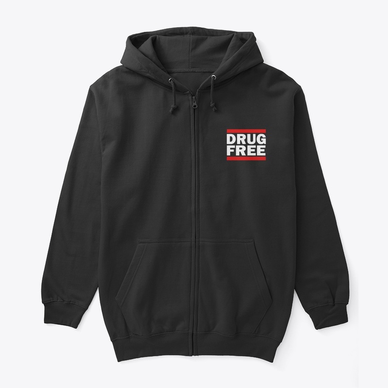 DRUG FREE White Logo Hoodie