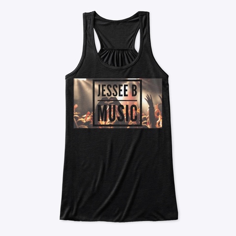 Ladies Love Jessee B Flowy Racer Tank Black T-Shirt Front