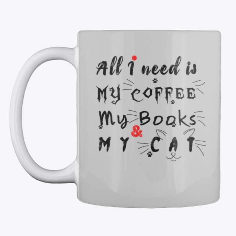 All I need is Coffee  book and cat shirt