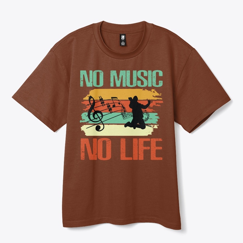 Heavy Tee Boxy fit No Music No Life 