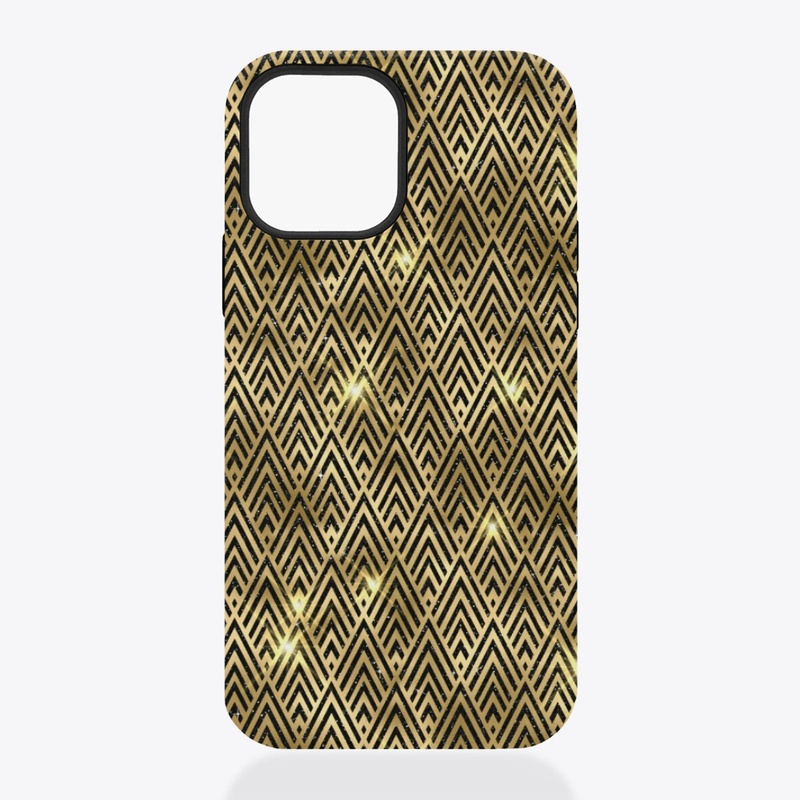 Black and Gold Abstract Print 