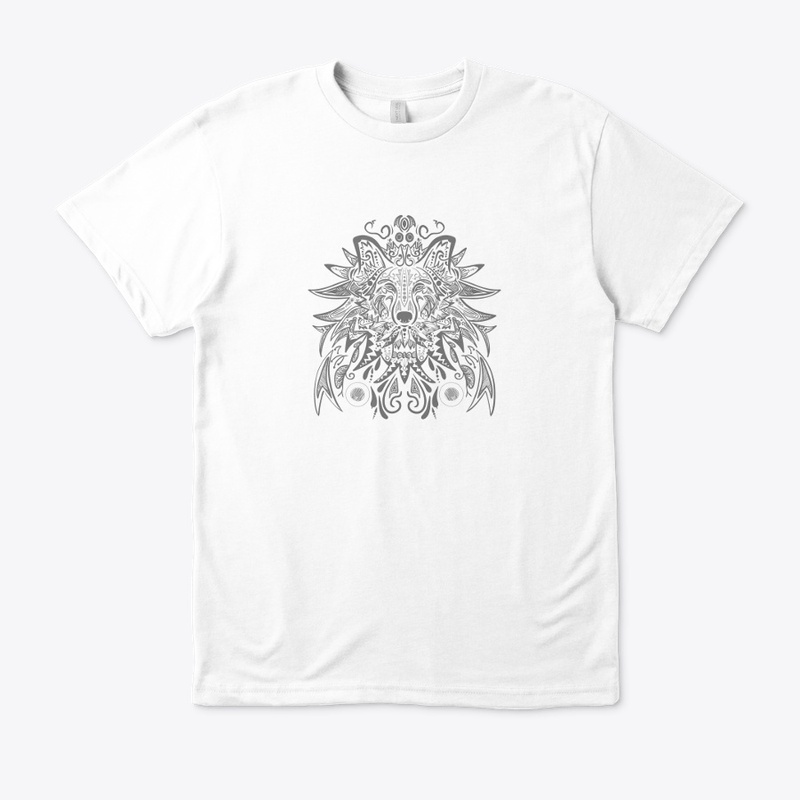  "Wild Elegance: Howling Wolf White Tee