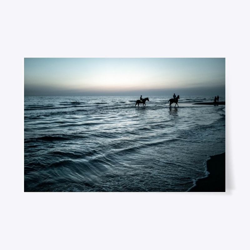 Seascape with horses