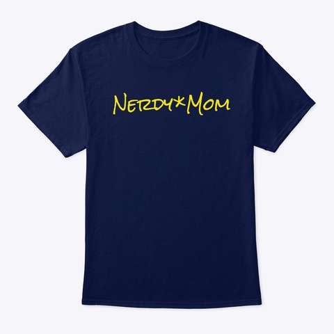 Nerdy Mom Navy Camiseta Front
