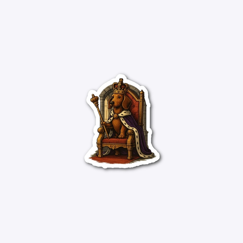 Royal Weenie on Throne – Dachshund King 