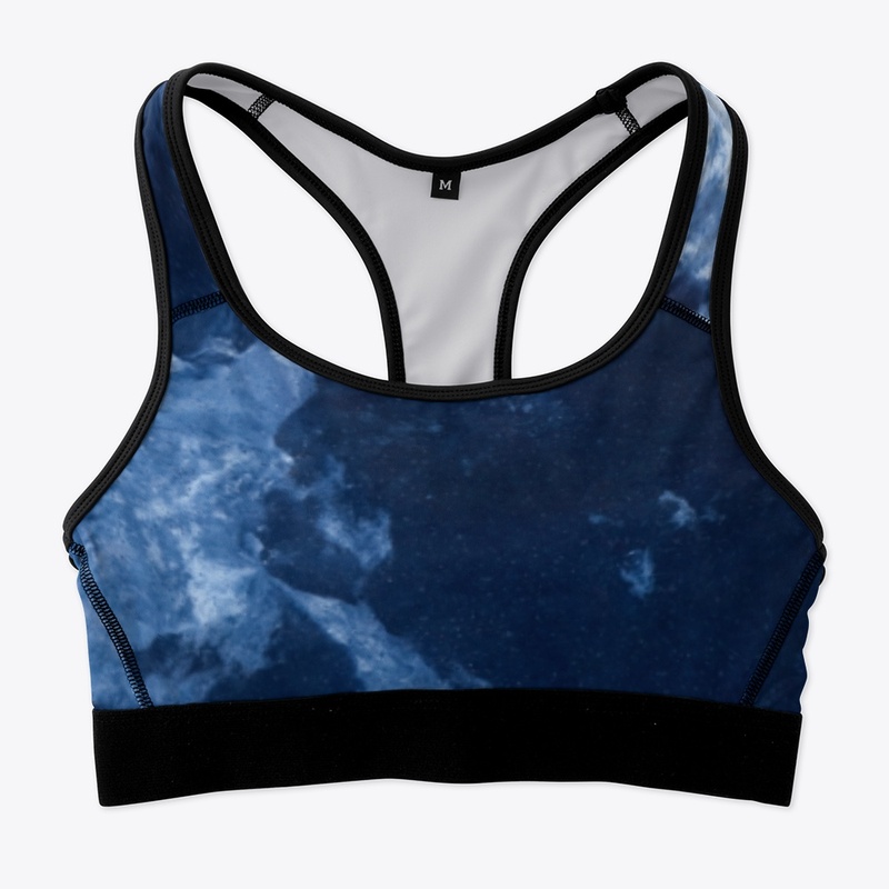 Blue Abstract Sports bra
