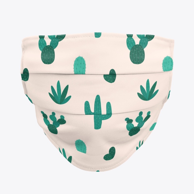 Cactus Doodle Face Mask