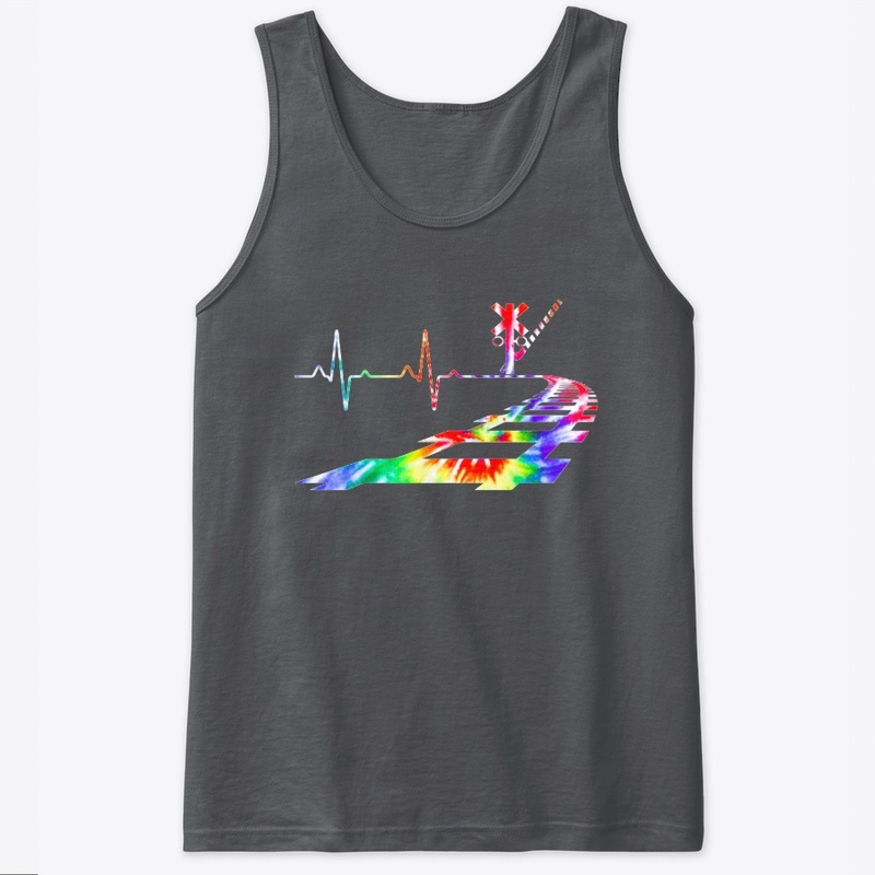 Heartbeat Railroad Train Tie Dye railway