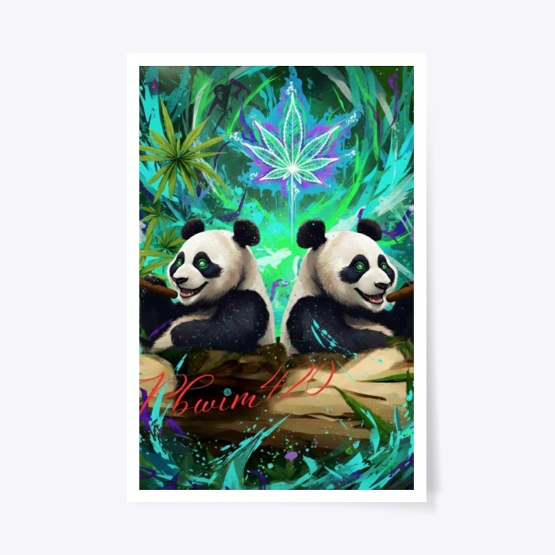 Smoking pandas poster 