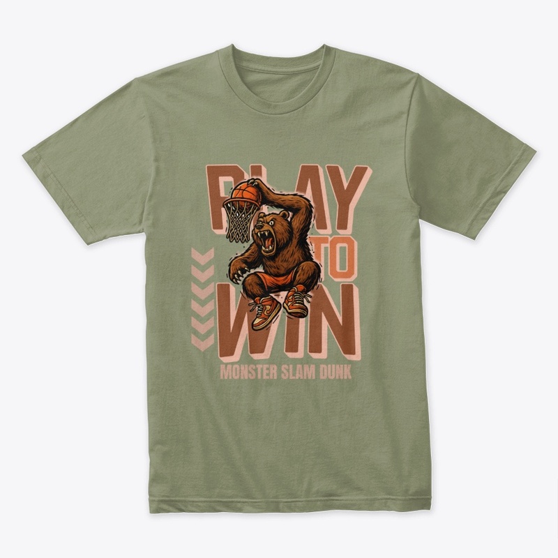 Play to Win Bear Basketball Tee
