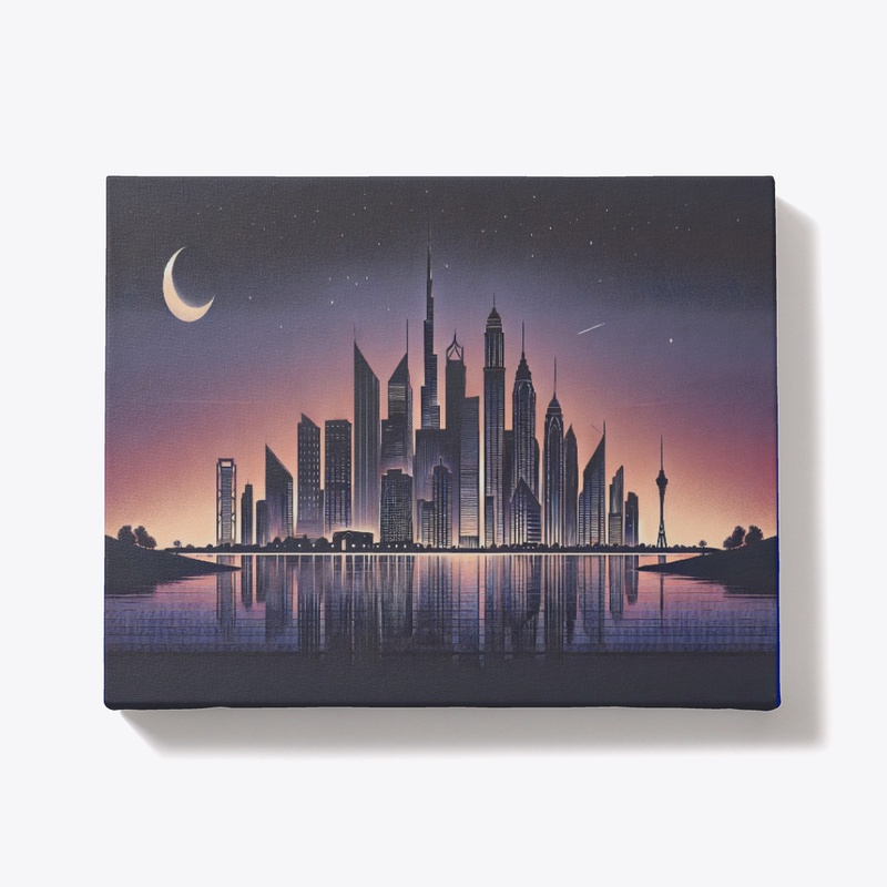 City Skyline Canvas dark