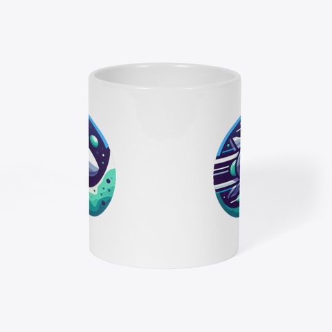 Sci Fi Cartoon Spacecraft Coffee Cup White Camiseta Right