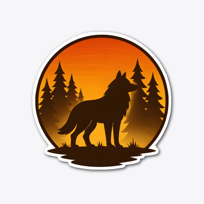 Sunset Wolf Silhouette T-Shirt