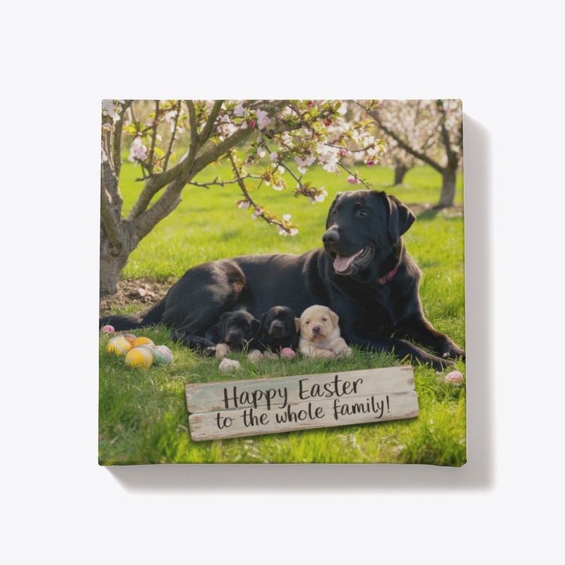 Springtime Labrador Easter Canvas