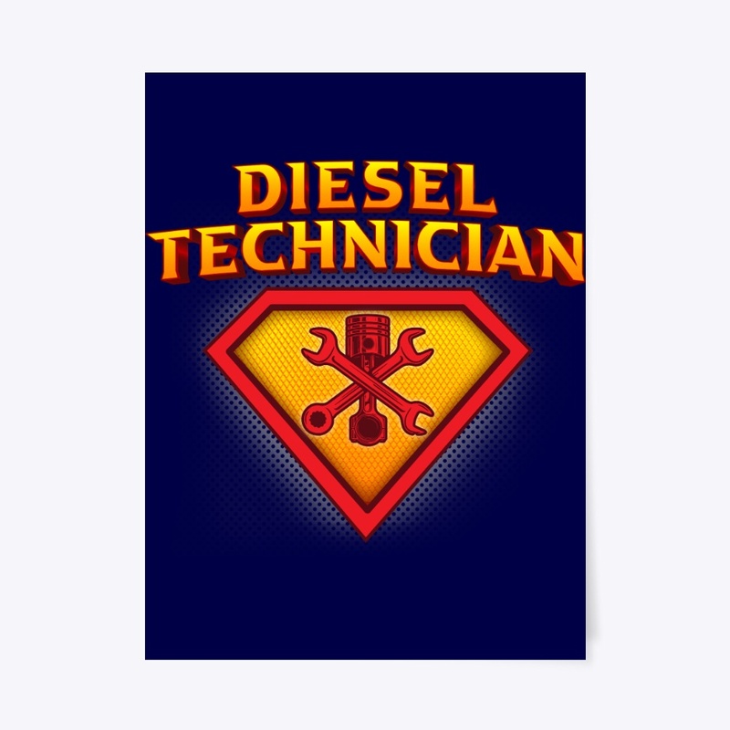 Cool Superhero Diesel Technician Life