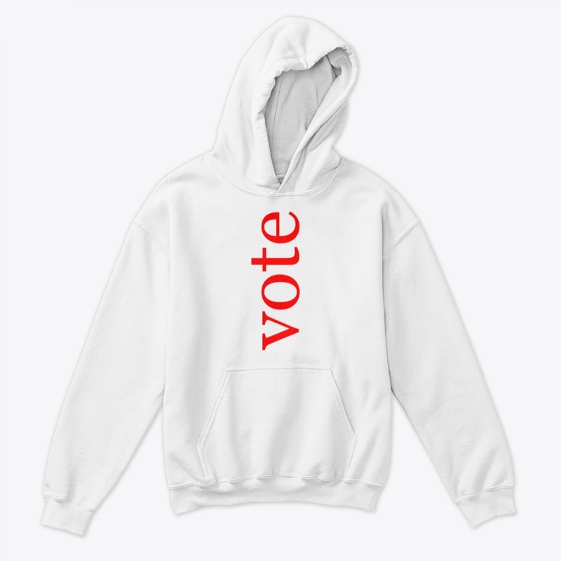 Vote Written in Red Vertical