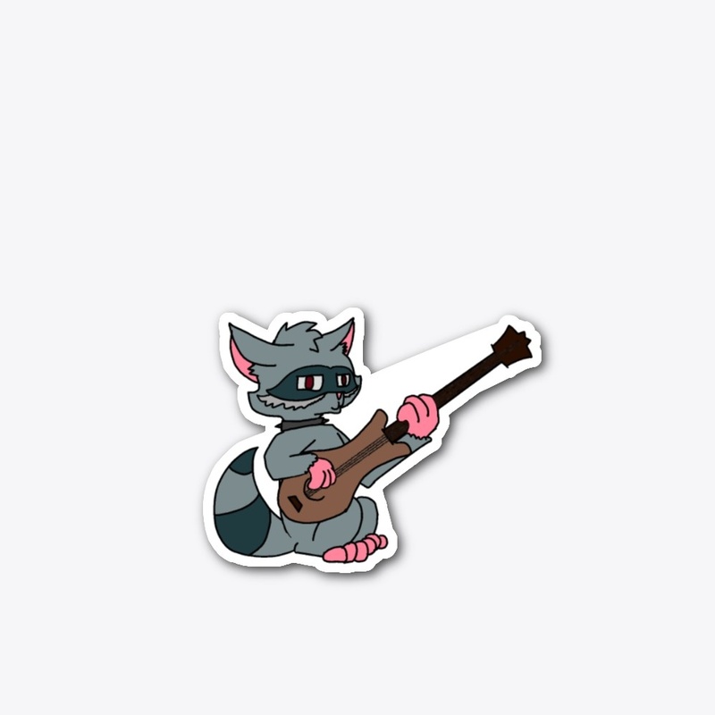Raccoon With Guitar
