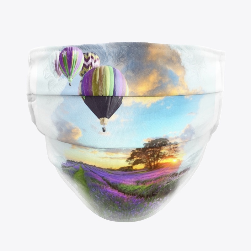 sunset view of hot air balloon