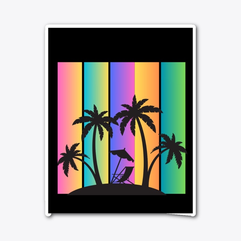 Colorful Retro Summer Beach T-Shirt