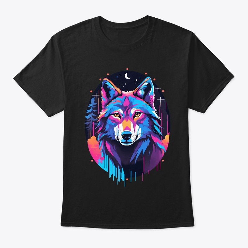 Eerie Neon Blacklight Wolf Shirt