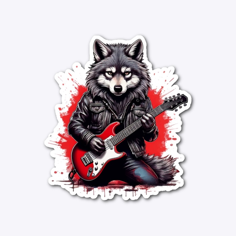 Fierce Wolf Playing Electric Guitar