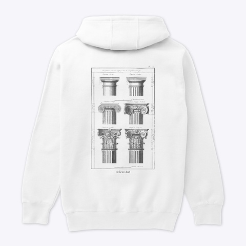Delicias Kid   Blueprint Hoodie White T-Shirt Back