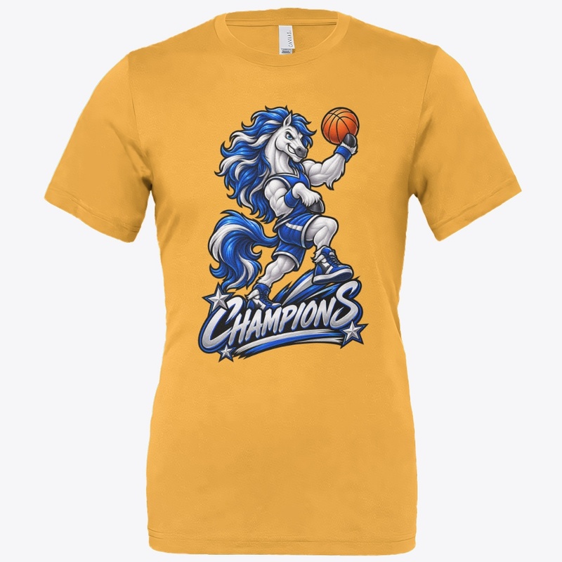 Powerful Horse Basketball Mascot 
