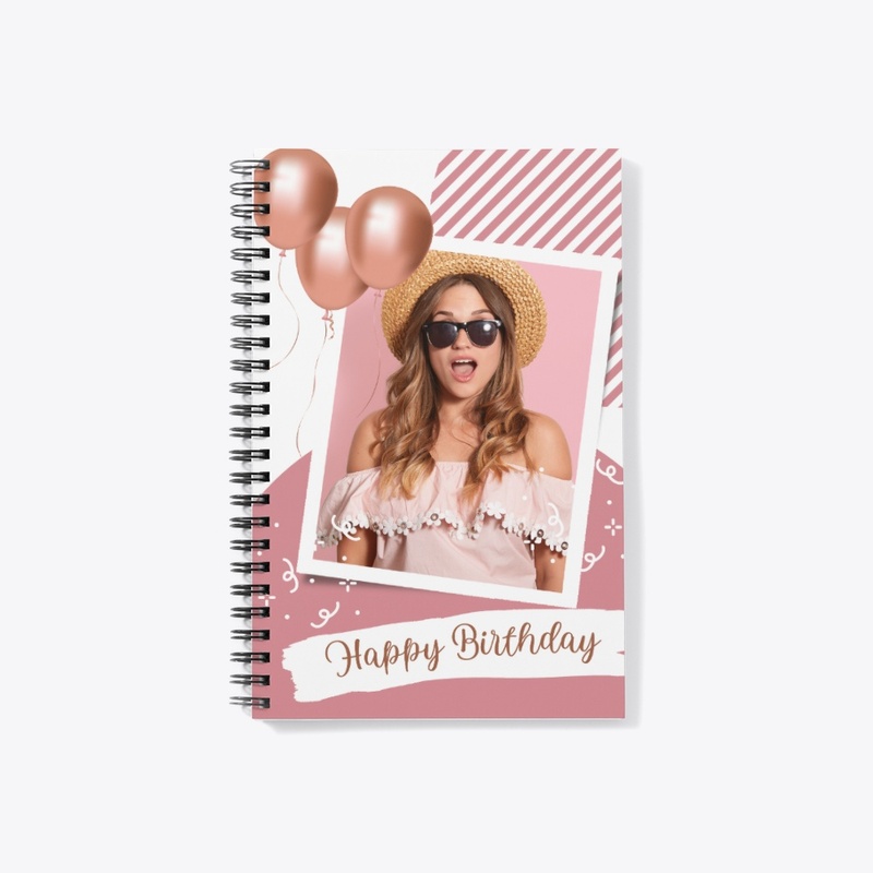 Pink White Minimalist Happy Birthday 