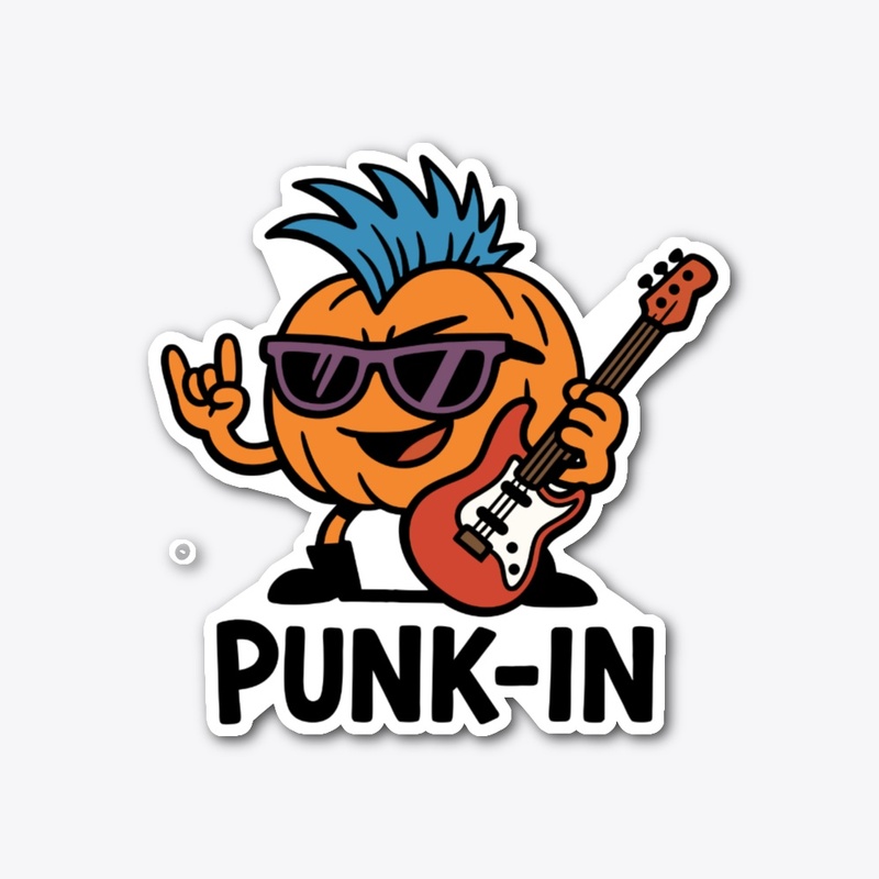 Cartoon Punk Rock Pumpkin Halloween