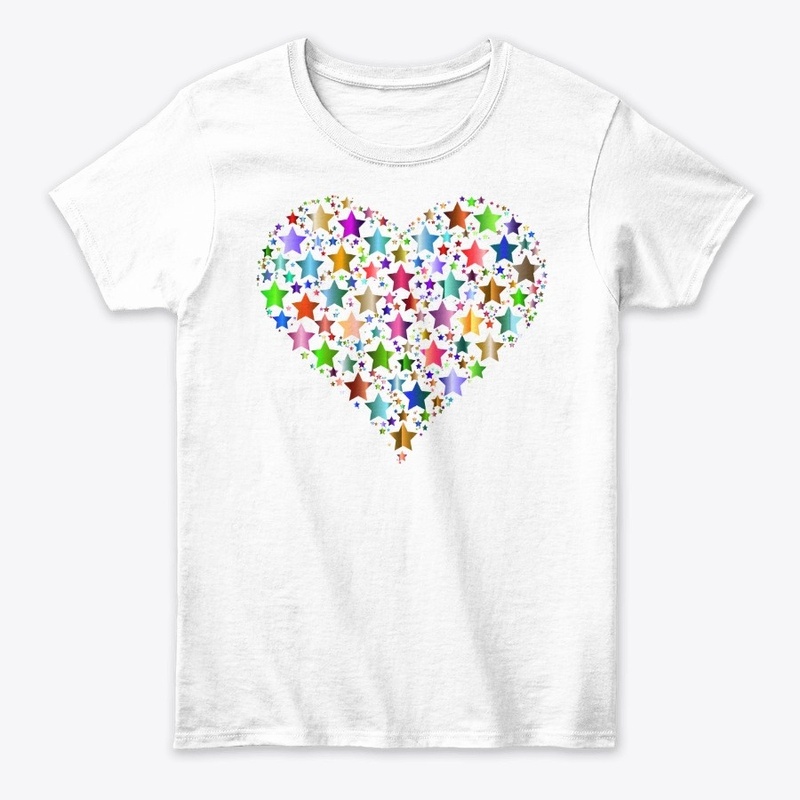 colorful stars heart shape