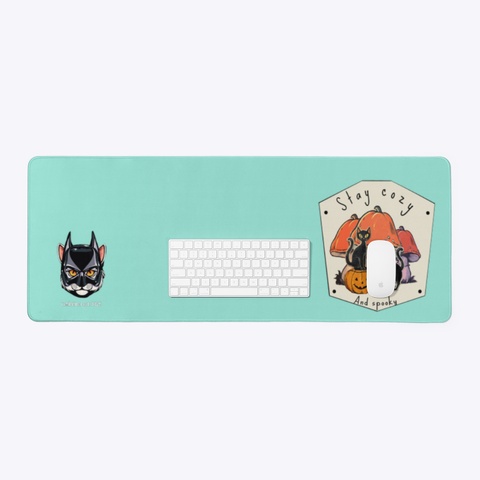Bot Fam Desk Mat Mint T-Shirt Lifestyle