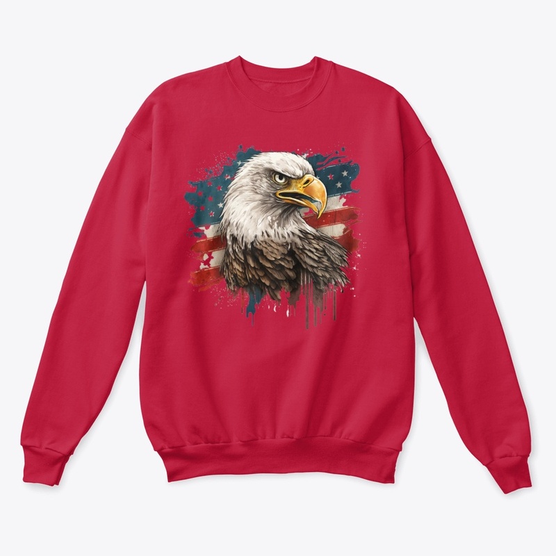 Ladies Flag and Eagle Sweatshirt
