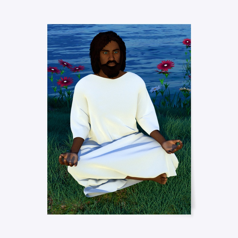 BLACK YESHUA MEDITATING 3D