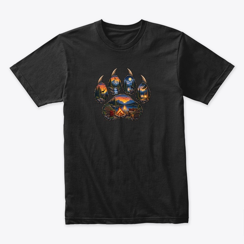 Wild Adventure Bear Paw T-Shirt Design