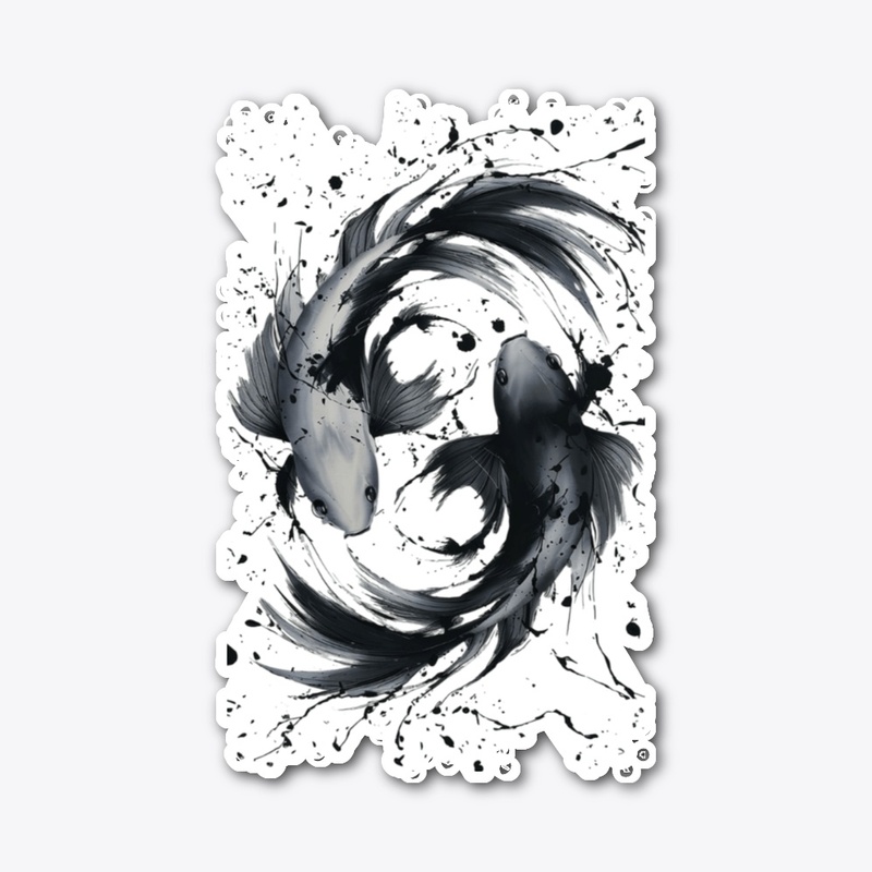 Japanese Koi Fish Yin Yang Symbol Design
