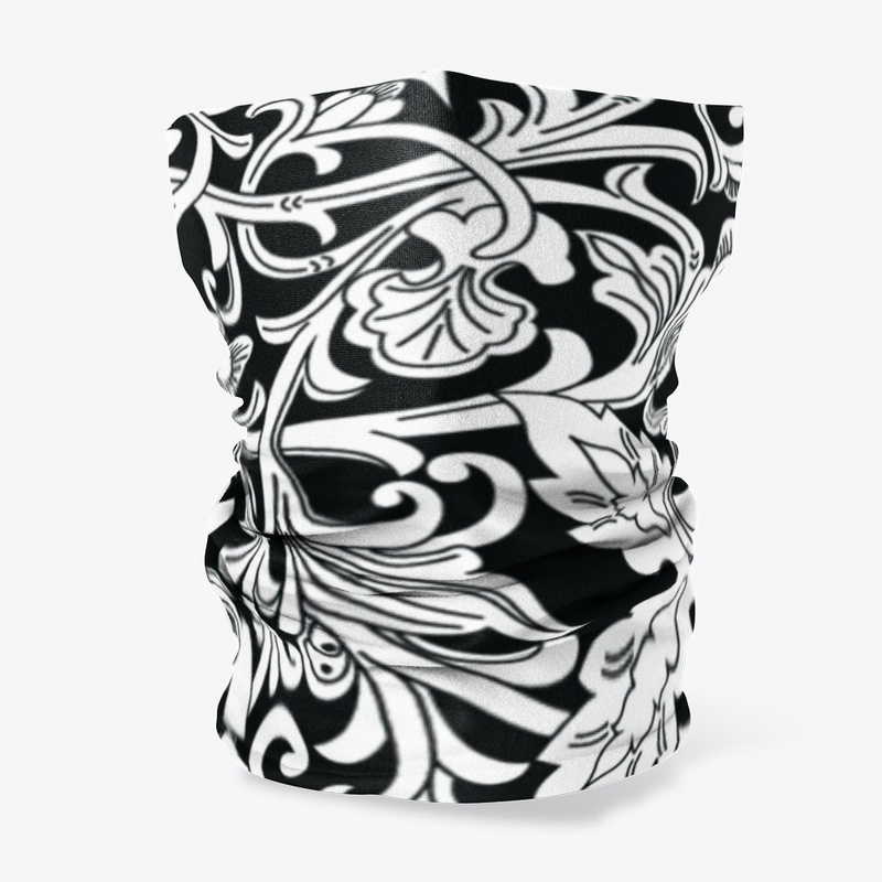 Black and white floral  pencil drawing