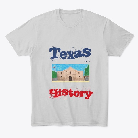 Texas History Light Heather Grey  Camiseta Front