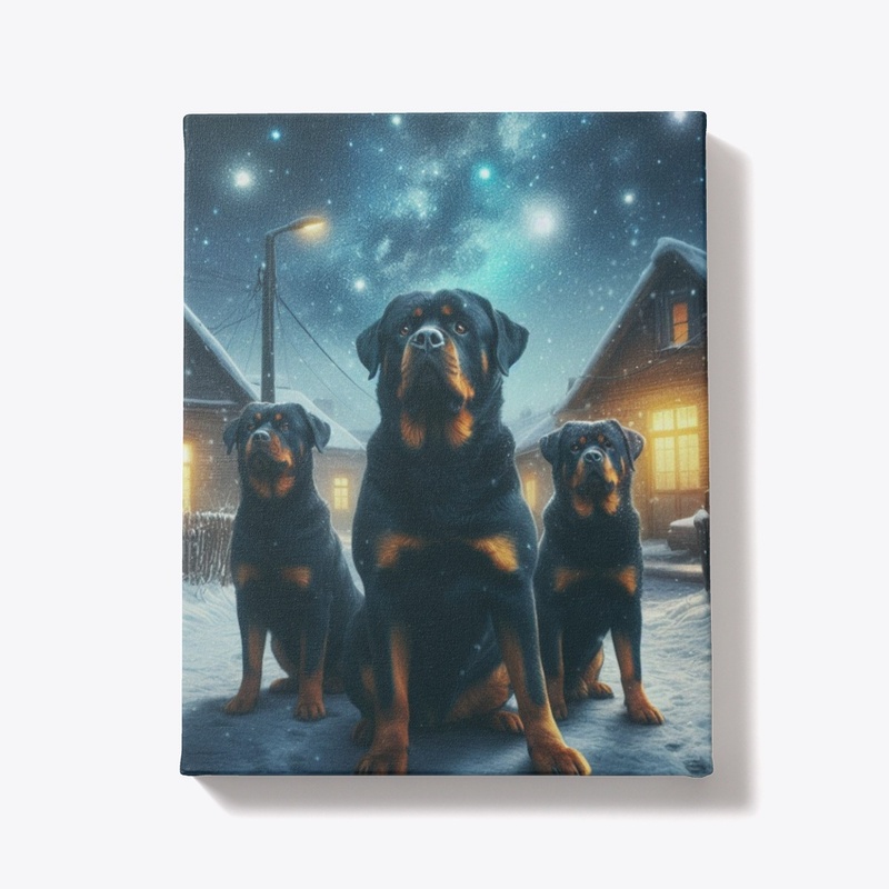 Rottweiler's Winter Night